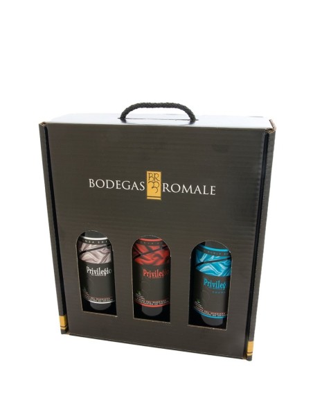 Estuche regalo de 3 botellas Tintos Privilegio de Romale