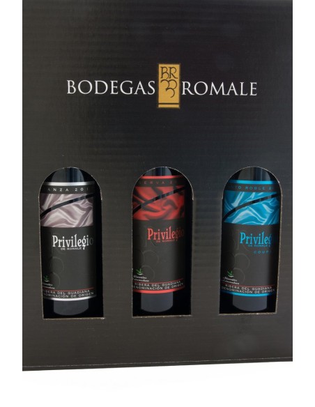 Estuche regalo de 3 botellas Tintos Privilegio de Romale